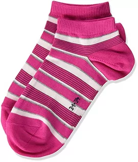 Skarpetki damskie - FALKE Unisex dziecięce buty sportowe z mieszanymi paskami, bawełniane, czarno-białe, wiele innych kolorów, wzmocnione skarpety z wzorem, oddychające, cienkie, krótkie paski, 1 para, różowy (Gloss - grafika 1