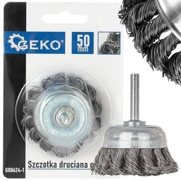 Szczotka Druciana Czołowa Pleciona Z Trzpieniem Drut Splatany Stalowy 50mm