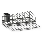 Suszarki do naczyń - Zeller Ociekacz na naczynia z koszykiem na sztućce metalowy 14707 - miniaturka - grafika 1