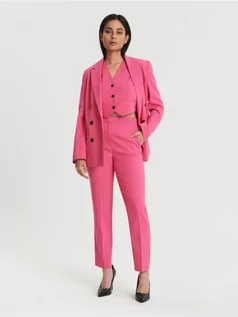 Spodnie damskie - Sinsay - Spodnie cygaretki - różowy - grafika 1