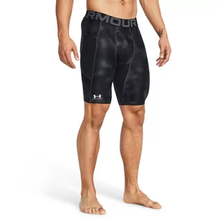 Spodnie sportowe męskie - Męskie legginsy krótkie treningowe Under Armour UA HG Armour Printed Lg Sts - czarne - UNDER ARMOUR - grafika 1