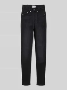 Jeansy o kroju slim fit z 5 kieszeniami - Spodnie i spodenki dla dziewczynek - miniaturka - grafika 1