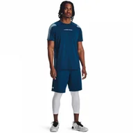 Spodnie męskie - Męskie legginsy treningowe Under Armour UA Heat Gear Armour 3/4 Legging - białe - miniaturka - grafika 1