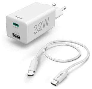 Hama mini 32W 1x USB-C, 1x USB-A + kabel USB-C - Ładowarki do telefonów - miniaturka - grafika 1
