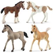 Klocki - Schleich Horse Club - Zestaw figurek koni, źrebaki figurki zwierząt dla dzieci 4 szt. - miniaturka - grafika 1