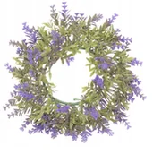 Sztuczne kwiaty - Wianek Lawendowy Lawenda 28Cm Wianek Dekoracyjny - miniaturka - grafika 1