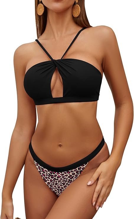 SHEKINI Strój Kąpielowy Dwuczęściowy Kostium Komplet Bikini Bez Pleców XL