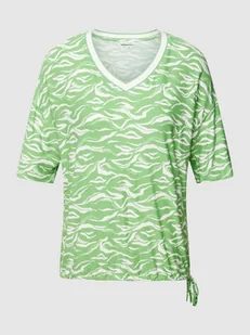 T-shirt z dekoltem w serek - Koszulki i topy damskie - miniaturka - grafika 1