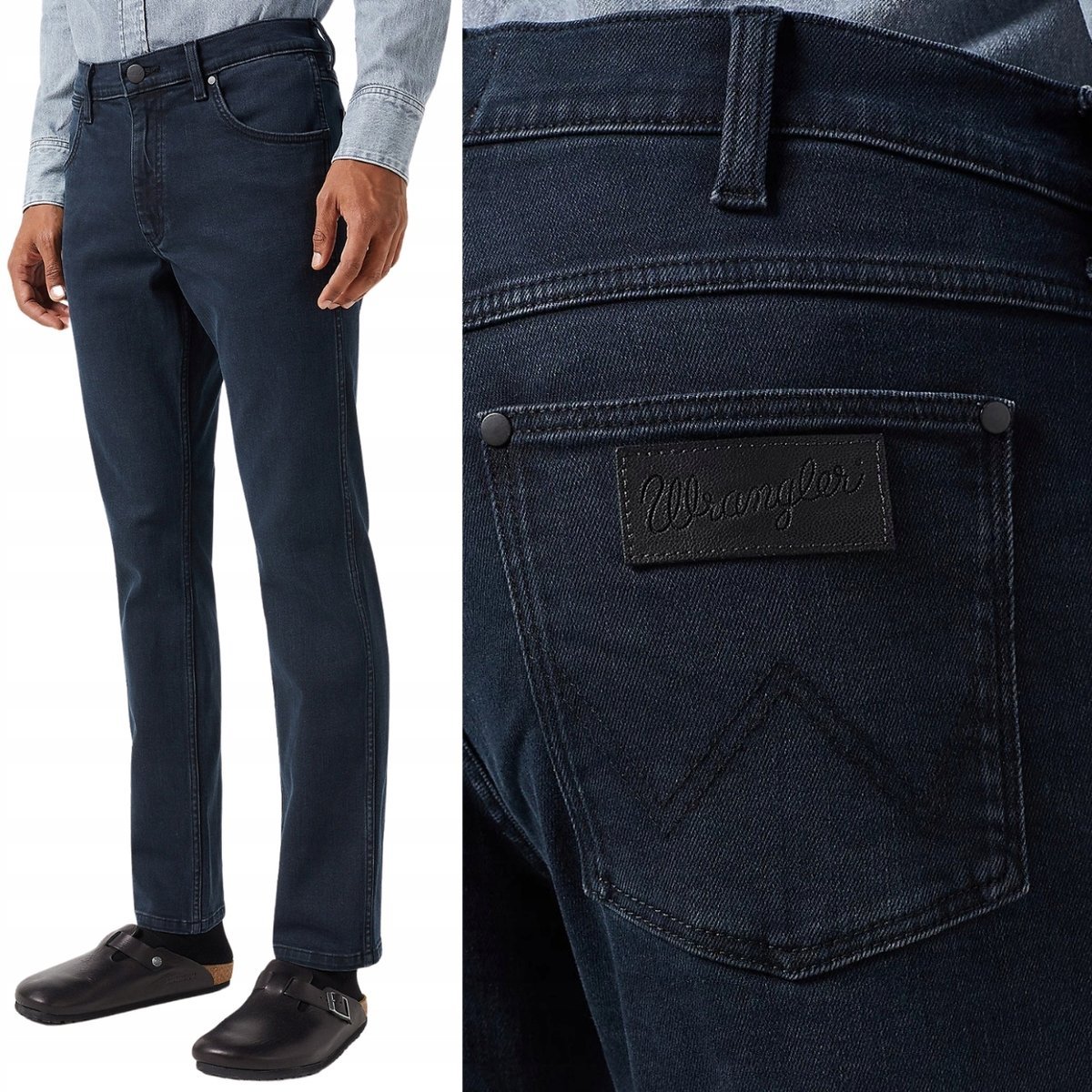 Wrangler GREENSBORO New Cloudy Skies DżINS proste spodnie jeansowe W30 L34