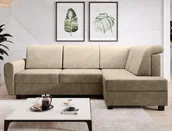 Narożniki - Narożnik Milo prawy z funkcja spania beżowy z profilowanymi poduszkami. - miniaturka - grafika 1