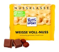 Czekolada - Ritter Sport, czekolada biała, całe orzechy, 100g - miniaturka - grafika 1