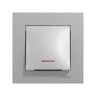 Wyłączniki światła i elektryczne - Schneider Electric Włącznik pojedynczy schodowy podświetlany Miluz Ed aluminium - miniaturka - grafika 1