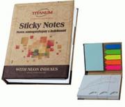 Szkolne artykuły papiernicze - Titanum Notes samoprzylepny z indeksami brązowy - miniaturka - grafika 1