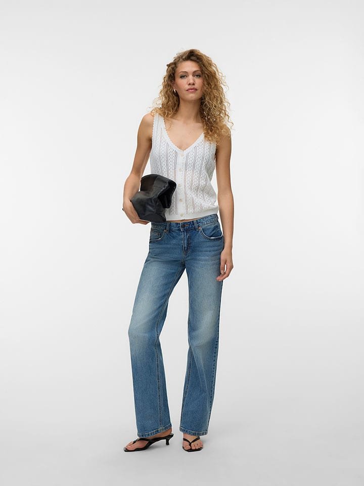 Vero Moda Top dzianinowy w kolorze białym
