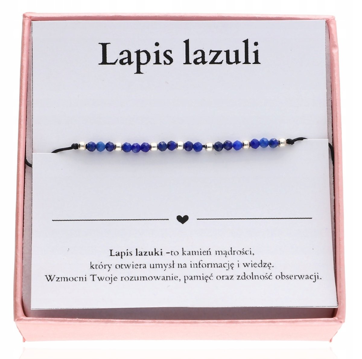Bransoletka z LAPISEM LAZULI LAPIS kamienie naturalne srebro 925