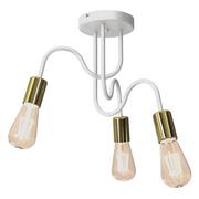 Lampy sufitowe - Luminex Dow 7996 plafon lampa sufitowa 3x60W E27 biały/złoty - miniaturka - grafika 1