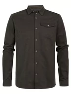 Koszulki męskie - Petrol Industries Men Shirt Long Sleeve Uni Koszulka męska, Hunter Green, L - miniaturka - grafika 1