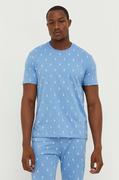 Piżamy męskie - Polo Ralph Lauren t-shirt piżamowy bawełniany kolor niebieski wzorzysta - miniaturka - grafika 1