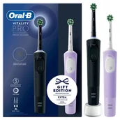 Szczoteczki elektryczne - Oral-B Vitality Pro Protect XClean 2szt. Fioletowo-czarny - miniaturka - grafika 1