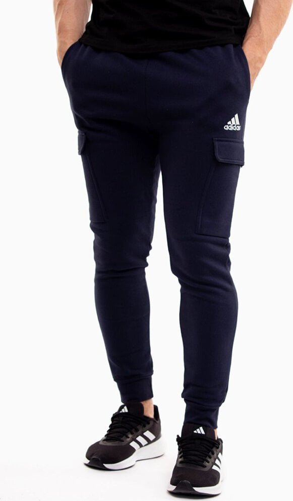 Adidas Spodnie męskie adidas Essentials Fleece Regular Tapered Cargo granatowe HL2232 S