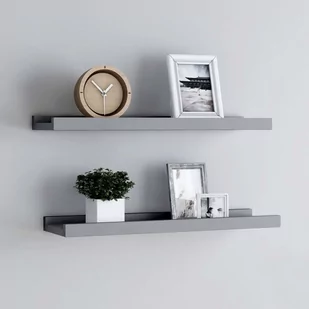 vidaXL vidaXL Półki ścienne na zdjęcia, 2 szt., szare, 40x9x3 cm, MDF - Półki do salonu - miniaturka - grafika 1