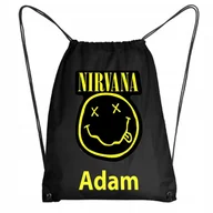 Plecaki worki - WOREK SZKOLNY NA WF Plecak Nirvana Smile + IMIĘ - miniaturka - grafika 1