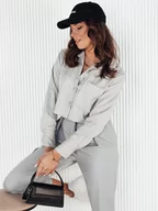 Koszule damskie - Koszula damska w paski GIRSA szara Dstreet DY0402-S - miniaturka - grafika 1