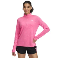 Bluzy damskie - Damska Bluza UNDER ARMOUR TECH 1/2 ZIP- TWIST 1384225-672 – Różowy - miniaturka - grafika 1