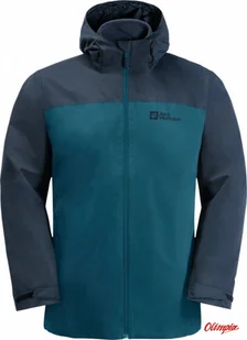 Męska kurtka Jack Wolfskin TAUBENBERG 3IN1 JKT BLUE CORAL - Kurtki i kamizelki sportowe męskie - miniaturka - grafika 1