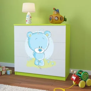 KocotKids Komoda do pokoju dziecięcego, babydreams, niebieski miś, 81 cm, zielona - Komody dla dzieci - miniaturka - grafika 1