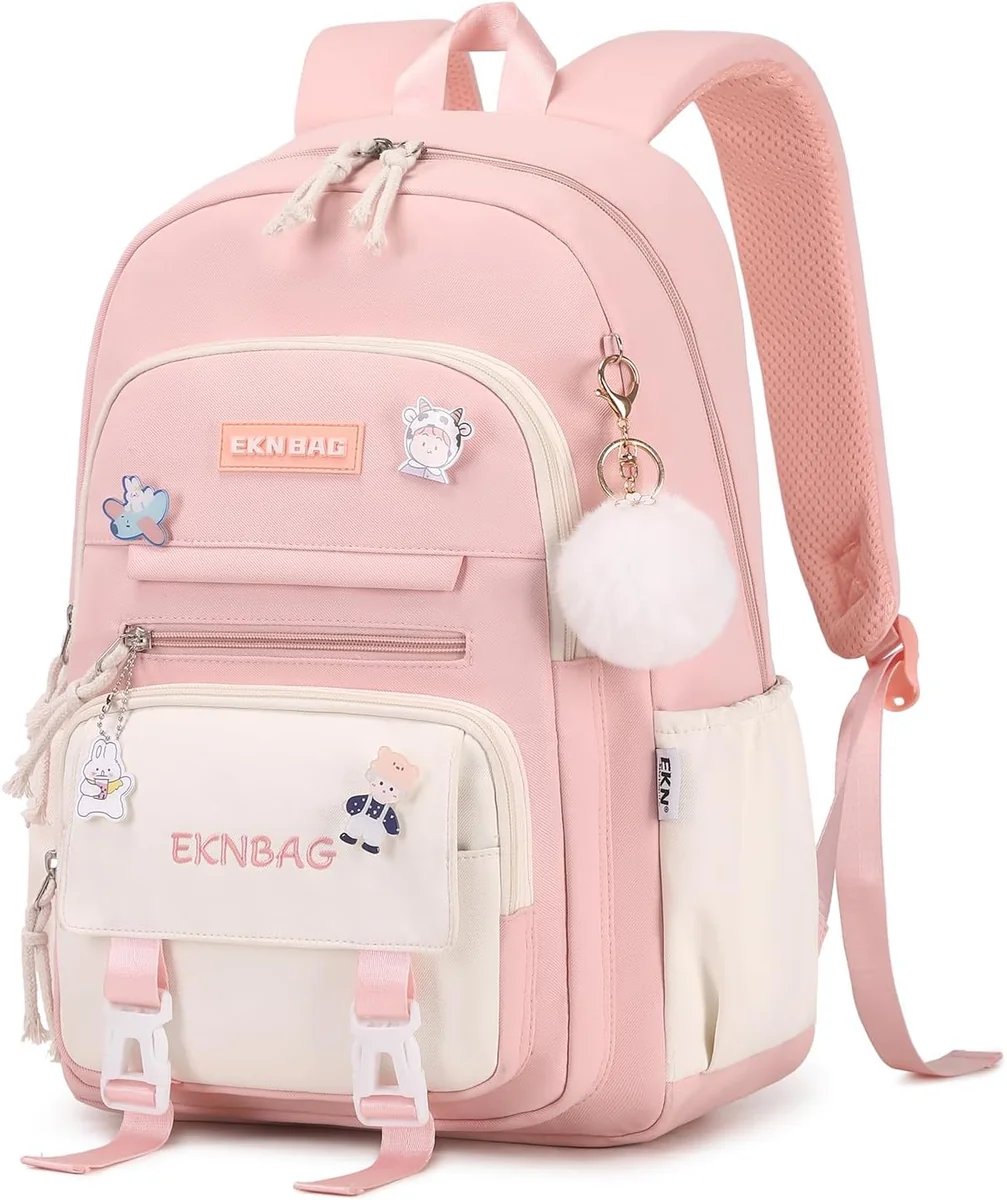Plecak szkolny dla dziewczynki 20L kawaii wodoodporny z wisiorkiem