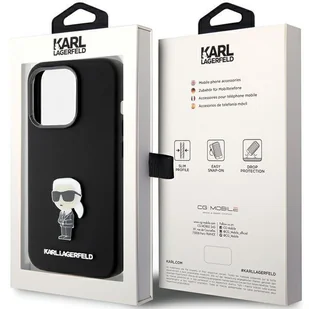 Etui Karl Lagerfeld KLHCP15XSMHKNPK Apple iPhone 15 Pro Max Silicone Ikonik Metal Pin czarny/black - Etui i futerały do telefonów - miniaturka - grafika 9