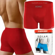 Majtki męskie - Sportowe Bokserki Męskie SESTO SENSO BM07 Oddychające Szorty Czerwone L/XL - miniaturka - grafika 1