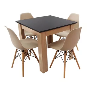 Zestaw stół Modern 80 BS i 4 krzesła Milano beżowe - Stoły z krzesłami - miniaturka - grafika 1