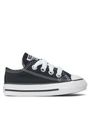 Buty dla dziewczynek - Converse Trampki Chuck Taylor All Star Ox 7J235C Czarny - miniaturka - grafika 1