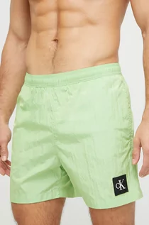 Kąpielówki męskie - Calvin Klein szorty kąpielowe kolor zielony - grafika 1