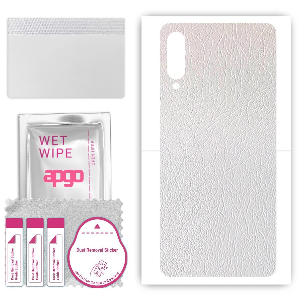 Folia naklejka skórka strukturalna na TYŁ do Samsung Galaxy A90 5G - Skóra Biała - apgo SKINS