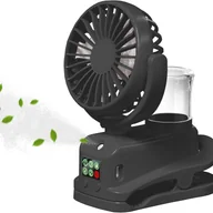 Wentylatory - Miniaturowy, przenośny wentylator z klipsem, ładowany przez USB, 4 regulowane prędkości, odpowiedni do domu, samochodu, biura lub na zewnątrz, czarny - miniaturka - grafika 1