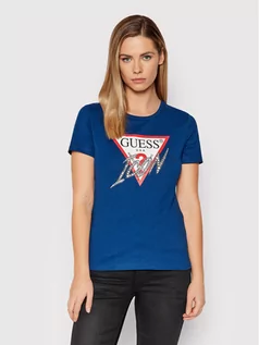 Koszulki i topy damskie - Guess T-Shirt W2RI07 I3Z11 Niebieski Regular Fit - grafika 1