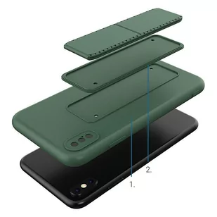 Wozinsky Kickstand Case elastyczne silikonowe etui z podstawką iPhone XS Max czerwony - Etui i futerały do telefonów - miniaturka - grafika 3