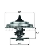 Termostaty - Termostat, płyn chłodzący Mahle TX 18 75D - miniaturka - grafika 1