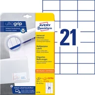 Etykiety do drukarek - Avery Zweckform Etykiety Zweckform 70x42,3 Trwałe 30ARK 630 Etykiet Białe 25 Arkuszy + 5 Arkuszy EXTRA ZW523 - miniaturka - grafika 1