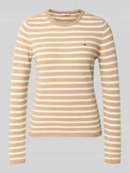 Swetry damskie - Sweter z dzianiny o kroju slim fit z czystej wełny - miniaturka - grafika 1