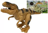 Figurki dla dzieci - Lean Toys Dinozaur Tyranozaur Rex na baterie brązowy - miniaturka - grafika 1