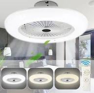 Wentylatory sufitowe - Jopassy wentylator sufitowy 80w zdalnie sterowany timer ściemnialny LED ściemnialny wentylator sufitowy do salonu okrągły - miniaturka - grafika 1