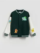 Bluzy dla chłopców - Reserved - Bluza bomber Pokémon - ciemnozielony - miniaturka - grafika 1
