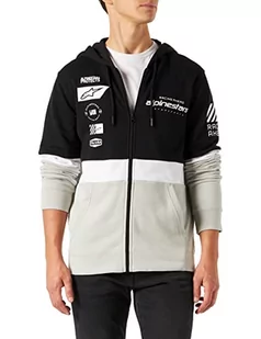 Alpinestars Męska bluza z kapturem zapinana na zamek błyskawiczny z długim rękawem, czarny/czarny/srebrny, XL - Bluzy męskie - miniaturka - grafika 1