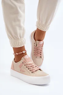 Trampki Damskie Materiałowe Beżowe Lee Cooper LCW-24-31-2196 - Zazoo - Trampki damskie - miniaturka - grafika 1