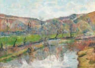 Plakaty - Plakat Paul Gauguin pejzaż bretoński postimpresjonizm - miniaturka - grafika 1