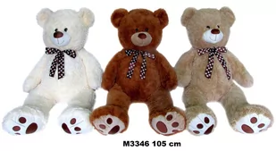 Sun-day Pluszak Miś 60cm Sa Siedzacy z Kokarda M3346 - Maskotki i pluszaki - miniaturka - grafika 1